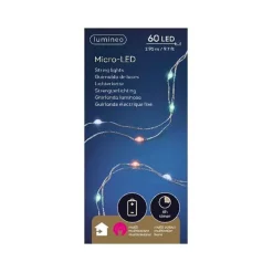 10 Foot Multicolored Micro LED String Light Set with 60 Lights - Indoor / Outdoo|Lumineo Clearance