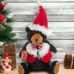 13.5 Inch Fab Sitting Bear with Santa Hat| New
