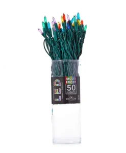 50 LED Incandescent Style Multi-Color Frost Lights Green Wire  | The Christmas Loft|Kurt Adler New