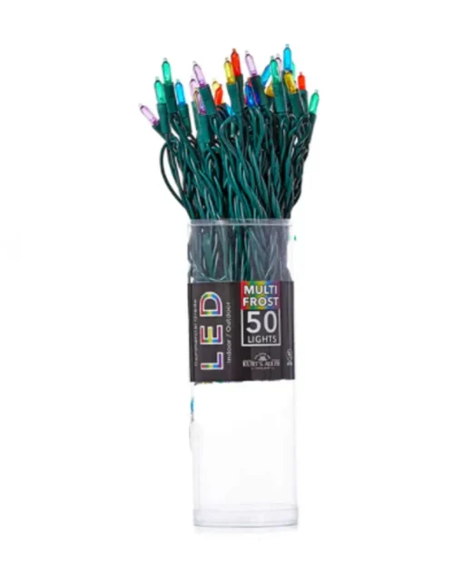 50 LED Incandescent Style Multi-Color Frost Lights Green Wire  | The Christmas Loft|Kurt Adler New