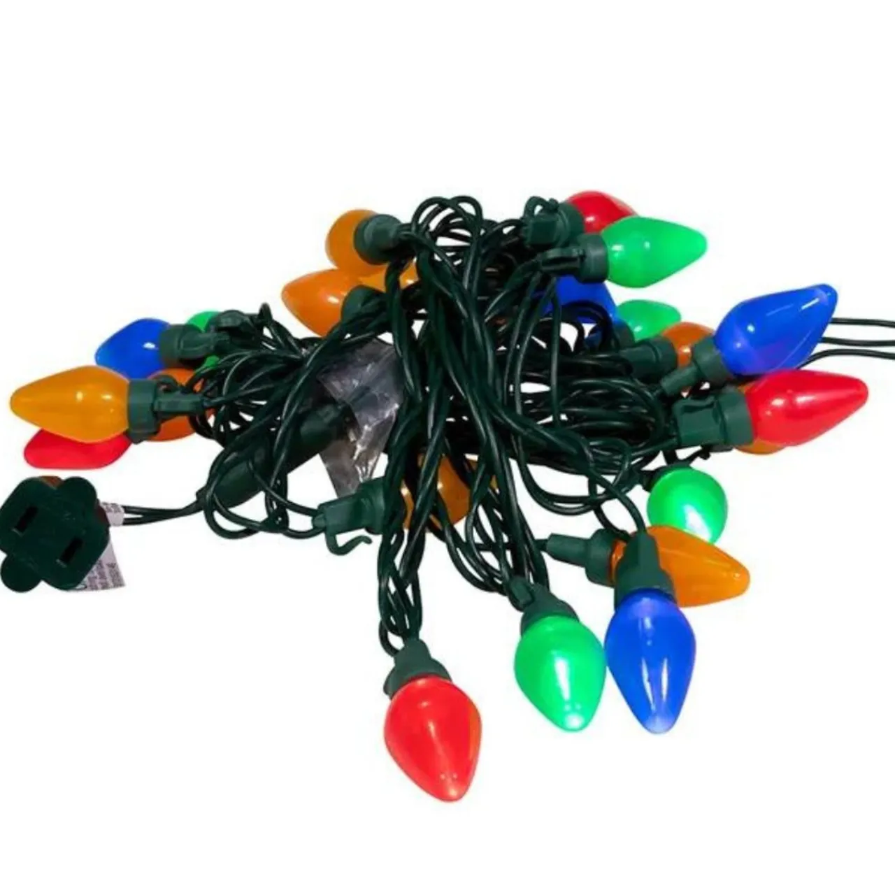 25 LED Multi-Color Pear C7 Shaped Lights With Green Wire | The Christmas Loft|Kurt Adler Online