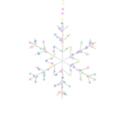 125 LED Soft Multi-Color Snowflake, 23.6in Diameter, Indoor/Outdoor, Battery Ope|Lumineo Clearance