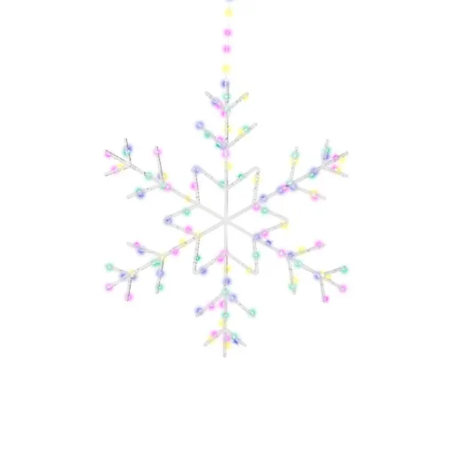 125 LED Soft Multi-Color Snowflake, 23.6in Diameter, Indoor/Outdoor, Battery Ope|Lumineo Clearance