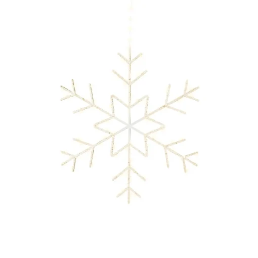 125 LED Warm White Snowflake, 23.6in Diameter, Indoor/Outdoor, Battery Operated|Lumineo Best