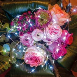100 Micro LED Cool White Lights Silver Wire|Lumineo Outlet
