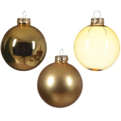 21 Piece Assorted Gold Glass Ornament Set| Outlet