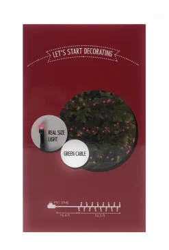 750 PINK LED Bulbs, Christmas Lights Strand on GREEN wire 53 Feet|Lumineo Sale