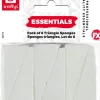 6 white triangle-shaped make-up sponges|