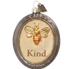3" Charm Ornament Adorned with an Image of A Bee and The Word "Kind"| Online