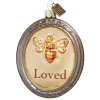 3" Charm Ornament with an Image of A Little Bee and The Word "Loved"| Sale
