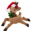 4.75" Deer Running with Santa Hat Ornament| Hot