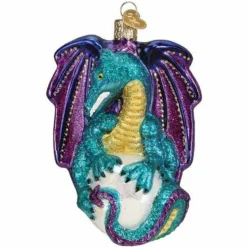 4.75" Fantasy Dragon Glass Ornament,|Old World Glass Sale