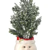 10.5" Frosted Cedar Tree in Santa Container| Outlet