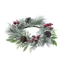12" Frosted Pine/Cedar/Crabapple Candle Ring| Online