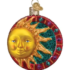 3.5" Jeweled Sun Ornament|Old World Glass Online