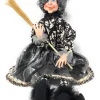 24" Sitting Witch Wearing A Silver Hat|
