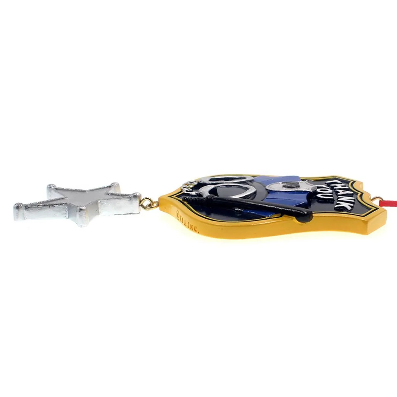 "Thank You" Police Ornament For Personalization|Kurt Adler Clearance