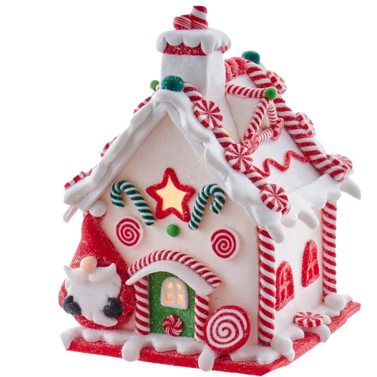 Battery Operated White LED Gingerbread House Table Piece|Kurt Adler Best