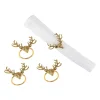 Bronze Deer Head Napkin Ring Set Of 4| Outlet