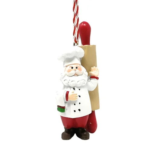 Chef Santa With Rolling Pin Ornament| Outlet