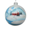 Christmas Barn Painted White Glass Ornament| Sale