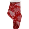 Christmas Trees And Snowflakes On A Red Velvet Ribbon 10 Yards Long x 4 Inches Wide| Outlet