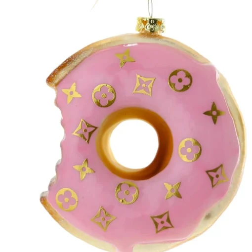 Cody Foster &amp; Co - Pink Fashion House Donut Blown Glass Ornament| Best