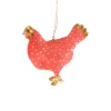 Cody Foster Paper Mache Bright Orange Merriment Hen Ornament| Online