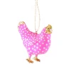Cody Foster Paper Mache Hot Pink Merriment Hen Ornament| Clearance