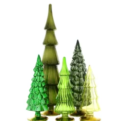 Cody Foster Verdant Green Glass Tree Ensemble, Set of 5|Cody Foster & Co. Clearance