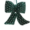 Dark Green and Gold Velvet Polyester Bow| Hot