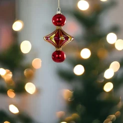 Dark Red Merry & Bright Spindle Ornament|Cody Foster & Co. Best