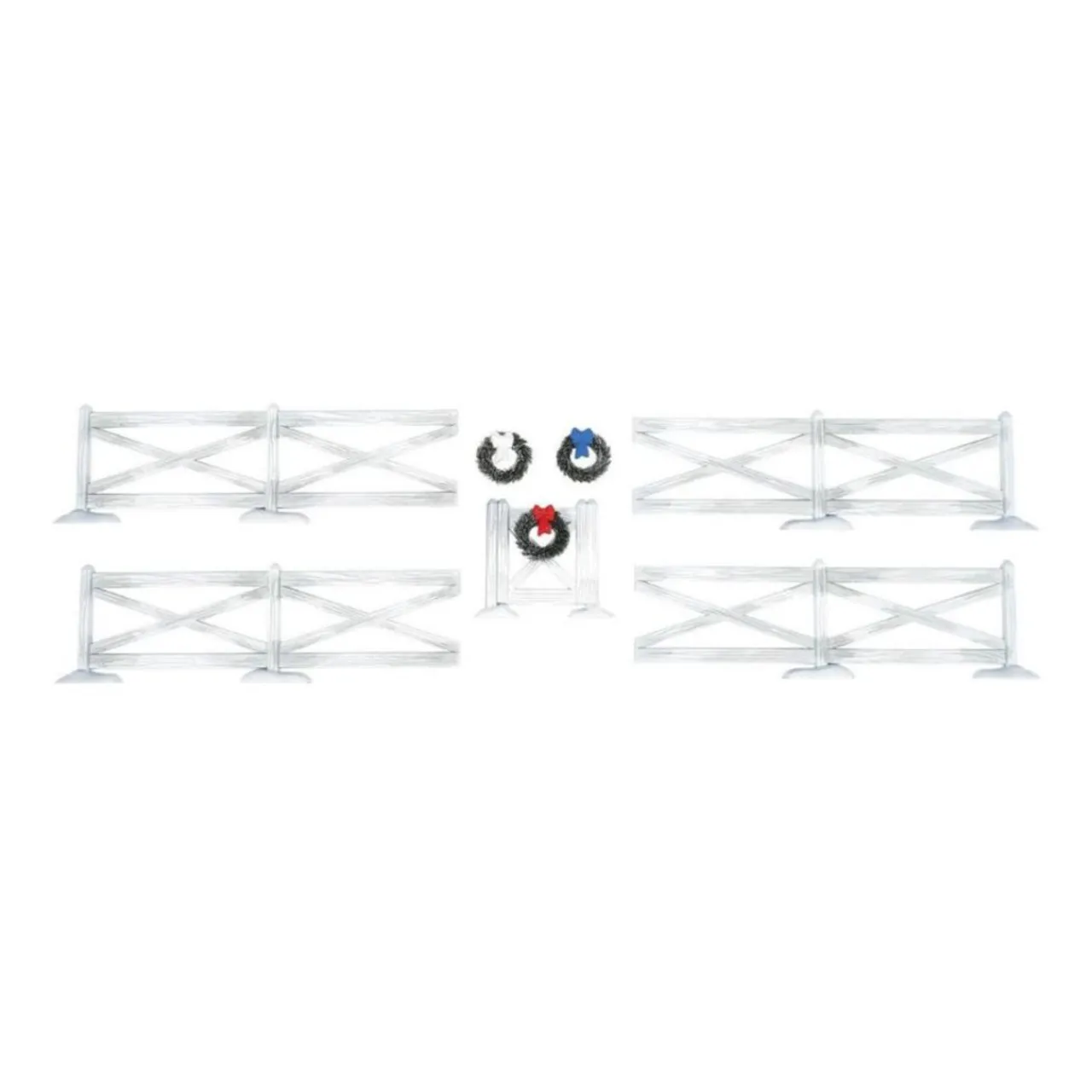 - White Crossbuck Fence Set of 5|Department 56 Discount