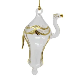 Glass Gold Etched Camel Ornament|Egyptian Museum New