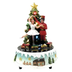 Enchanted Nutcracker Ballet LED Music Box with Rotating Train|Lumineo New