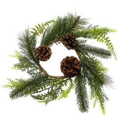 Evergreen Pine and Pinecone Candle Ring|