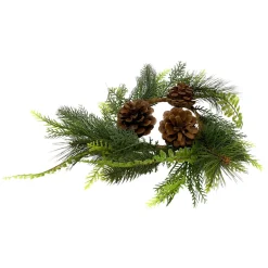 Evergreen Pine and Pinecone Candle Ring|