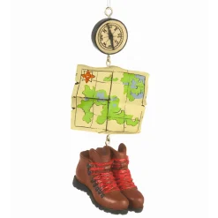Explorer's Hiking Boot & Map Ornament| New