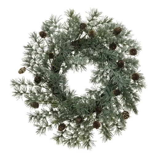 Faux Atlas Cedar Wreath with Natural Pinecones| Hot