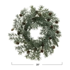 Faux Atlas Cedar Wreath with Natural Pinecones| Hot