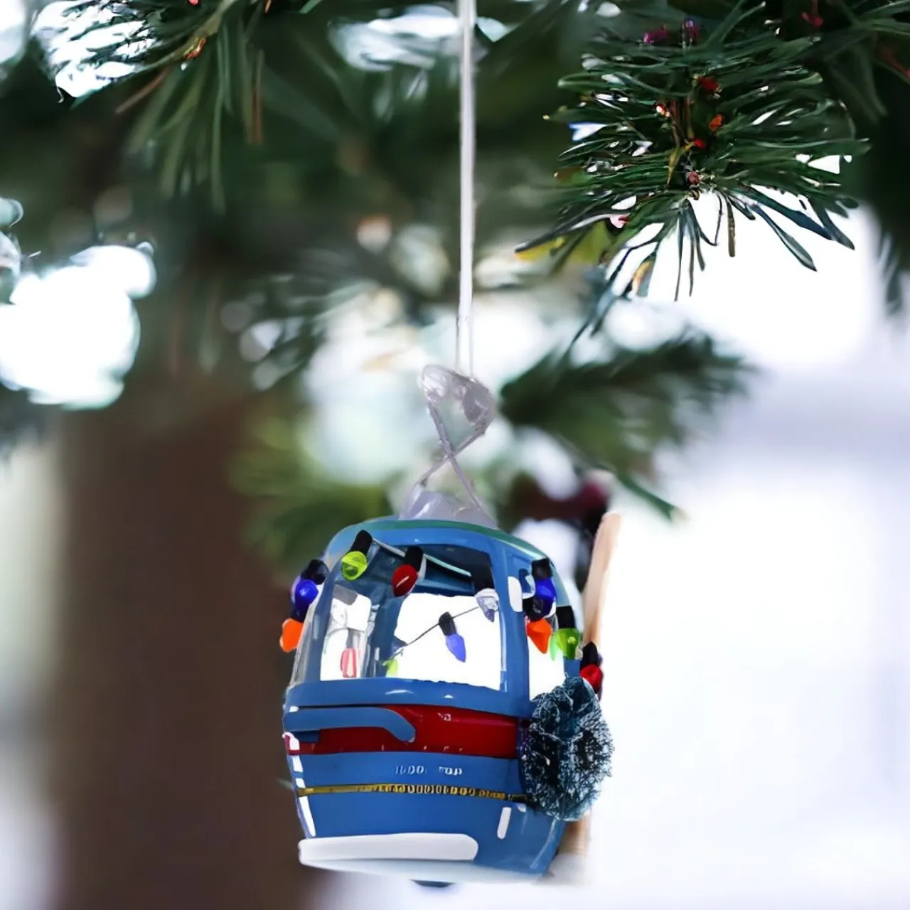 Festive Blue Ski Slope Gondola Ornament|Cody Foster & Co. Hot
