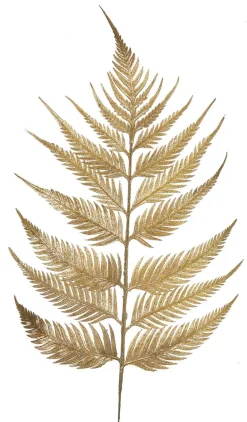 Frosted Metallic Gold Fern Frond, 23 inches| New