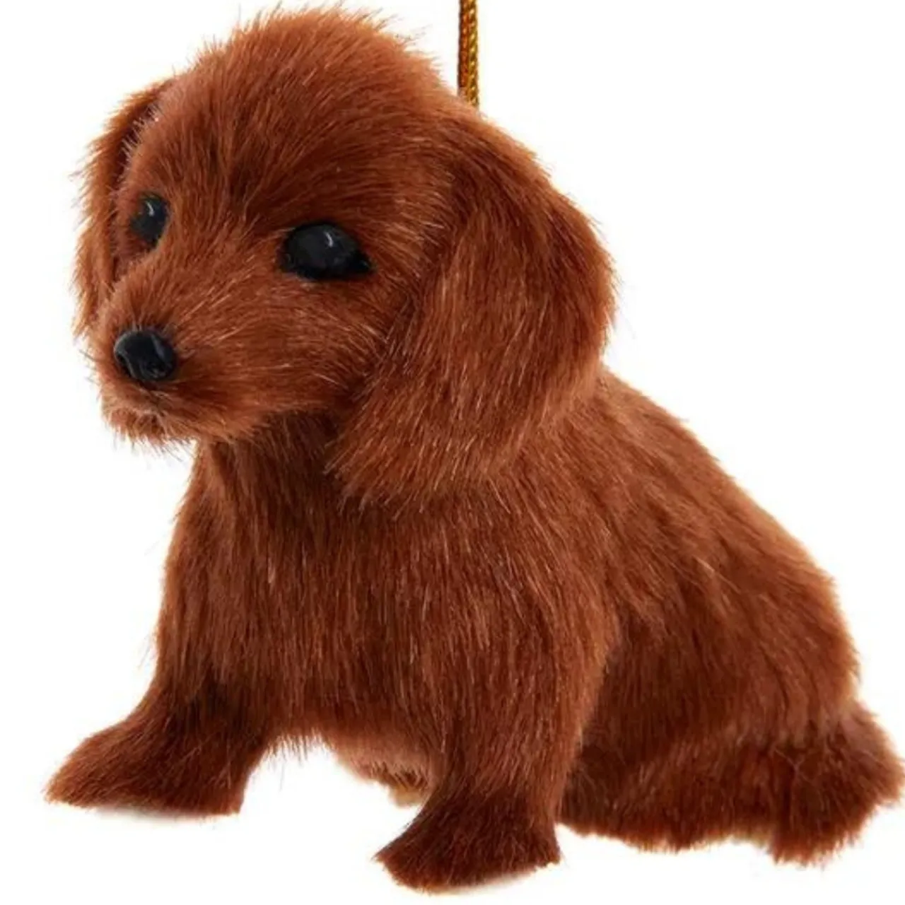 Furry Brown Dachshund Dog Ornament|Kurt Adler Sale