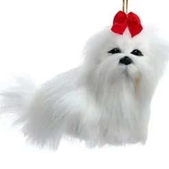 Furry Maltese Dog Ornament|Kurt Adler Online