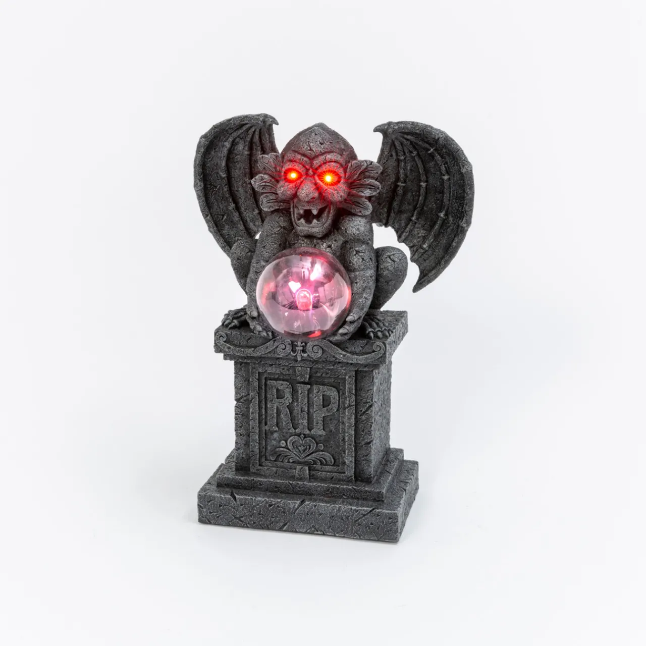 Gargoyle With Plasma Globe Perched On A Gravestone| New