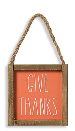 Give Thanks Hanging Wall Sign | The Christmas Loft| New
