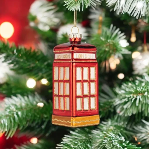 Glass London Phone Box Ornament| Online