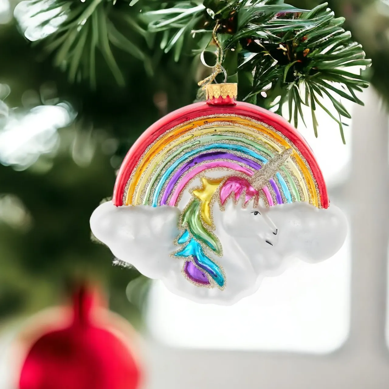 Glass Rainbow Unicorn Ornament|Kurt Adler Sale