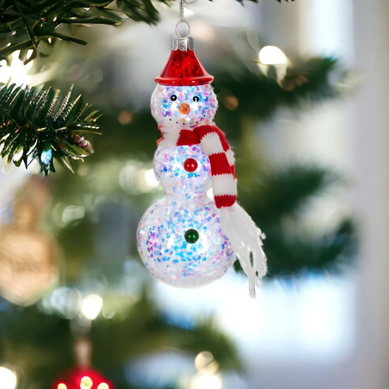 Glowing Snowman with Red Hat Ornament| Best