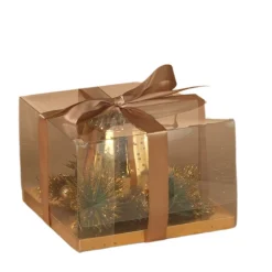 Gold Candleholder w/Pine| Hot